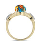 Pozlacený Stříbrný Prsten s Ústřicovým Tyrkysem a Bílým Topazem