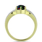 Pozlacené stříbro 925/1000 Prsten s Půlnočně Černým Etiopským Opálem z Lega Dembi a Bílým Topazem - Karátové číslo: 1.06. přibližná hmotnost: 3.38 gramů