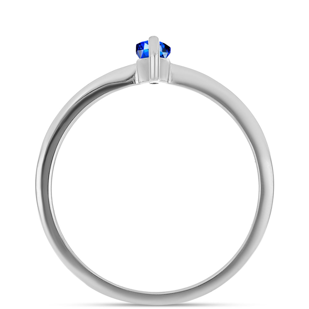 Stříbro 925/1000 - Prsten s Australským Modrým Safírem - Karátové číslo: 0.39. přibližná hmotnost: 1.54 gramů 3 