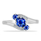 925 / 1000 Sterlingové Stříbro Prsten s Australským Modrým Safírem a Bílým Topazem