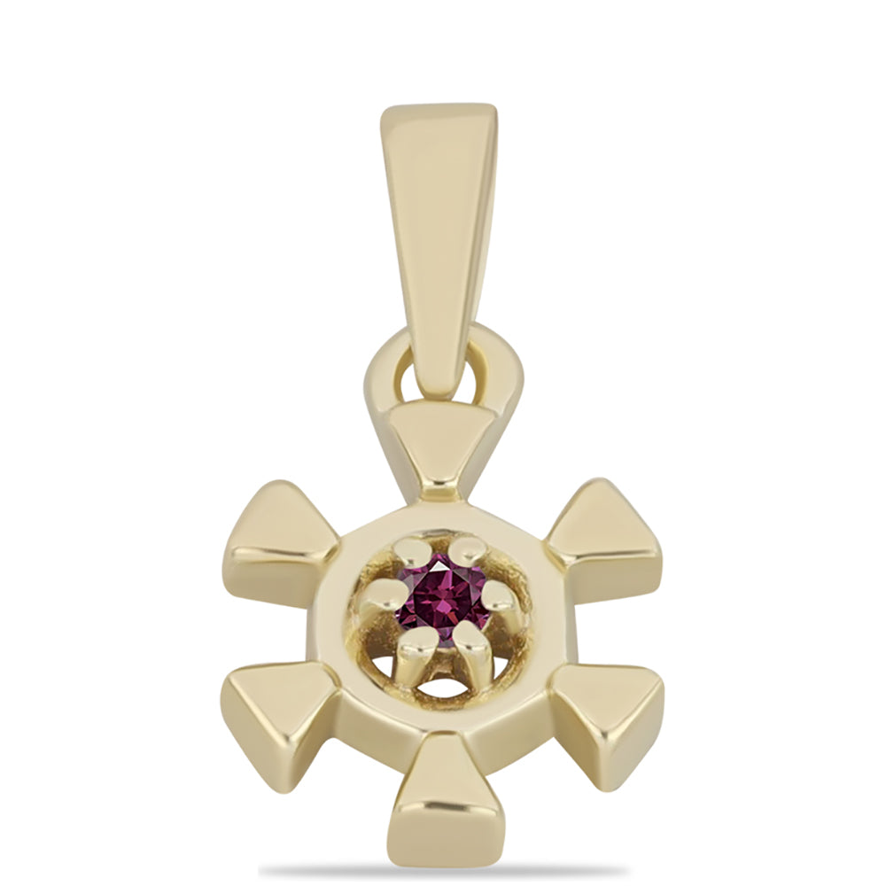 Pozlacené Stříbro 925/1000 - Přívěsek s Purpurovým Diamantem - Karátové číslo: 0.01. přibližná hmotnost: 0.49 gramů 1 