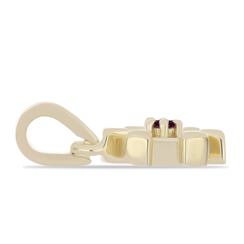 Pozlacené Stříbro 925/1000 - Přívěsek s Purpurovým Diamantem - Karátové číslo: 0.01. přibližná hmotnost: 0.49 gramů 2 