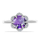 Stříbrný Prsten s Marockým Ametystem a Bílým Topazem