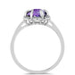Stříbrný Prsten s Marockým Ametystem a Bílým Topazem