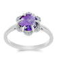 Stříbrný Prsten s Marockým Ametystem a Bílým Topazem