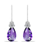 Stříbro 925/1000 Náušnice s Marockým Ametystem a Bílým Topazem - Karátové číslo: 7.72. přibližná hmotnost: 3.71 gramů