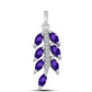 Stříbro 925/1000 Přívěsek s Marockým Ametystem a Bílým Topazem - Karátové číslo: 1.07. přibližná hmotnost: 1.46 gramů