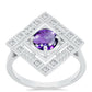 Stříbro 925/1000 - Prsten s Marockým Ametystem a Bílým Topazem - Karátové číslo: 1.32. přibližná hmotnost: 4.79 gramů