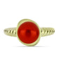 Pozlacené Stříbro 925/1000 - Prsten s Červená sladkovodní Perlou - Karátové číslo: 4.3. přibližná hmotnost: 4.55 gramů