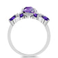 Stříbrný Prsten s Marockým Ametystem a Bílým Topazem