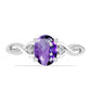 Stříbro 925/1000 Prsten s Marockým Ametystem a Bílým Topazem - Karátové číslo: 1.19. přibližná hmotnost: 2.1 gramů