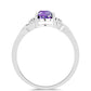 Stříbro 925/1000 Prsten s Marockým Ametystem a Bílým Topazem - Karátové číslo: 1.19. přibližná hmotnost: 2.1 gramů