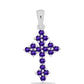 Kříž Stříbrný Přívěsek s Marockým Ametystem