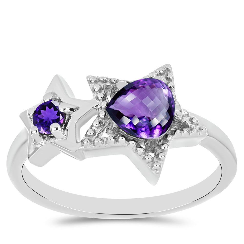 Stříbro 925/1000 - Prsten s Marockým Ametystem - Karátové číslo: 0.54. přibližná hmotnost: 2.71 gramů