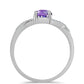 Stříbro 925/1000 Prsten s Marockým Ametystem a Bílým Topazem - Karátové číslo: 0.84. přibližná hmotnost: 2.37 gramů