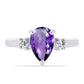 Stříbro 925/1000 Prsten s Marockým Ametystem a Bílým Topazem - Karátové číslo: 1.87. přibližná hmotnost: 2.73 gramů