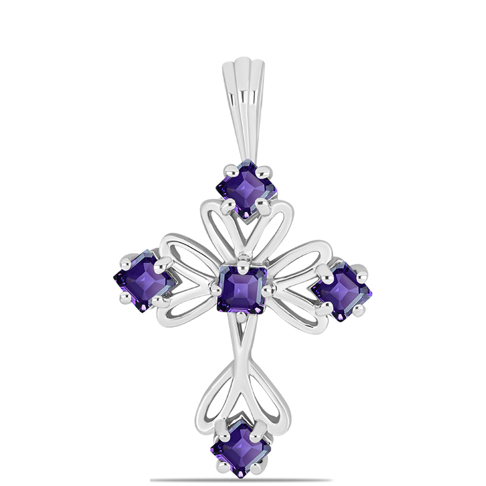 Stříbro 925/1000 - Přívěsek s Marockým Ametystem - Karátové číslo: 0.71. přibližná hmotnost: 1.87 gramů