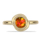 Pozlacené Stříbro 925/1000 - Prsten s Americkým Ohnivým Opálem - Karátové číslo: 0.35. přibližná hmotnost: 2.33 gramů