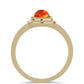 Pozlacené Stříbro 925/1000 - Prsten s Americkým Ohnivým Opálem - Karátové číslo: 0.35. přibližná hmotnost: 2.33 gramů