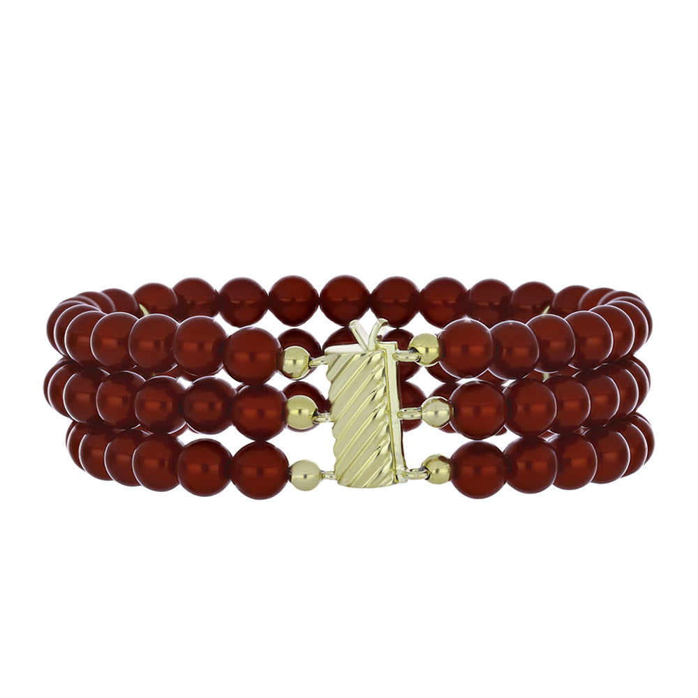 Pozlacené Stříbro 925/1000 - Náramek s Červená sladkovodní Perlou - Karátové číslo: 120.6. přibližná hmotnost: 29 gramů 2 