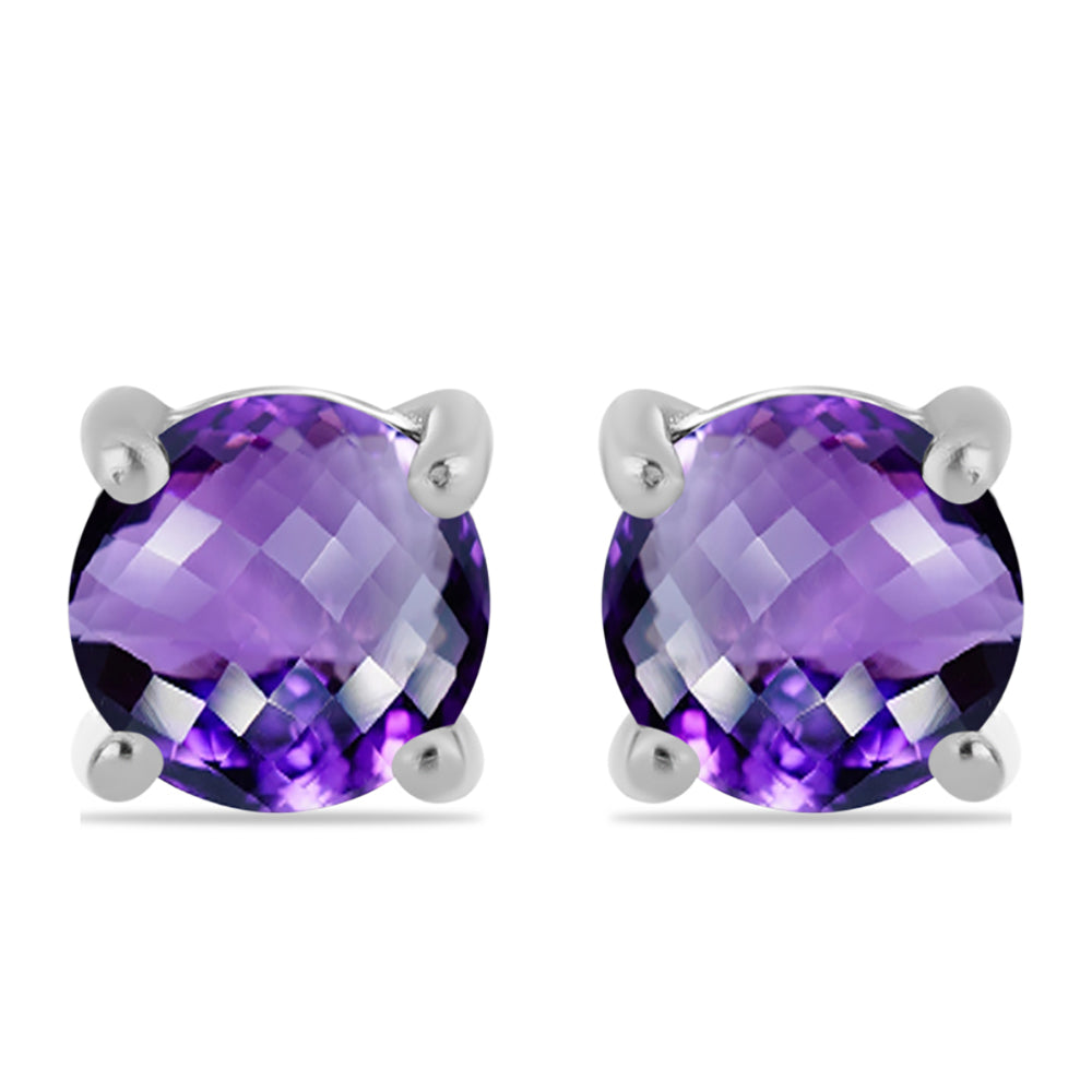 Stříbro 925/1000 - Náušnice s Marockým Ametystem - Karátové číslo: 1.54. přibližná hmotnost: 1.52 gramů 1 