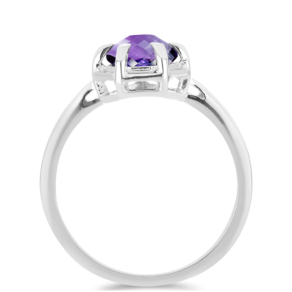 Stříbro 925/1000 - Prsten s Marockým Ametystem - Karátové číslo: 1.77. přibližná hmotnost: 2.86 gramů