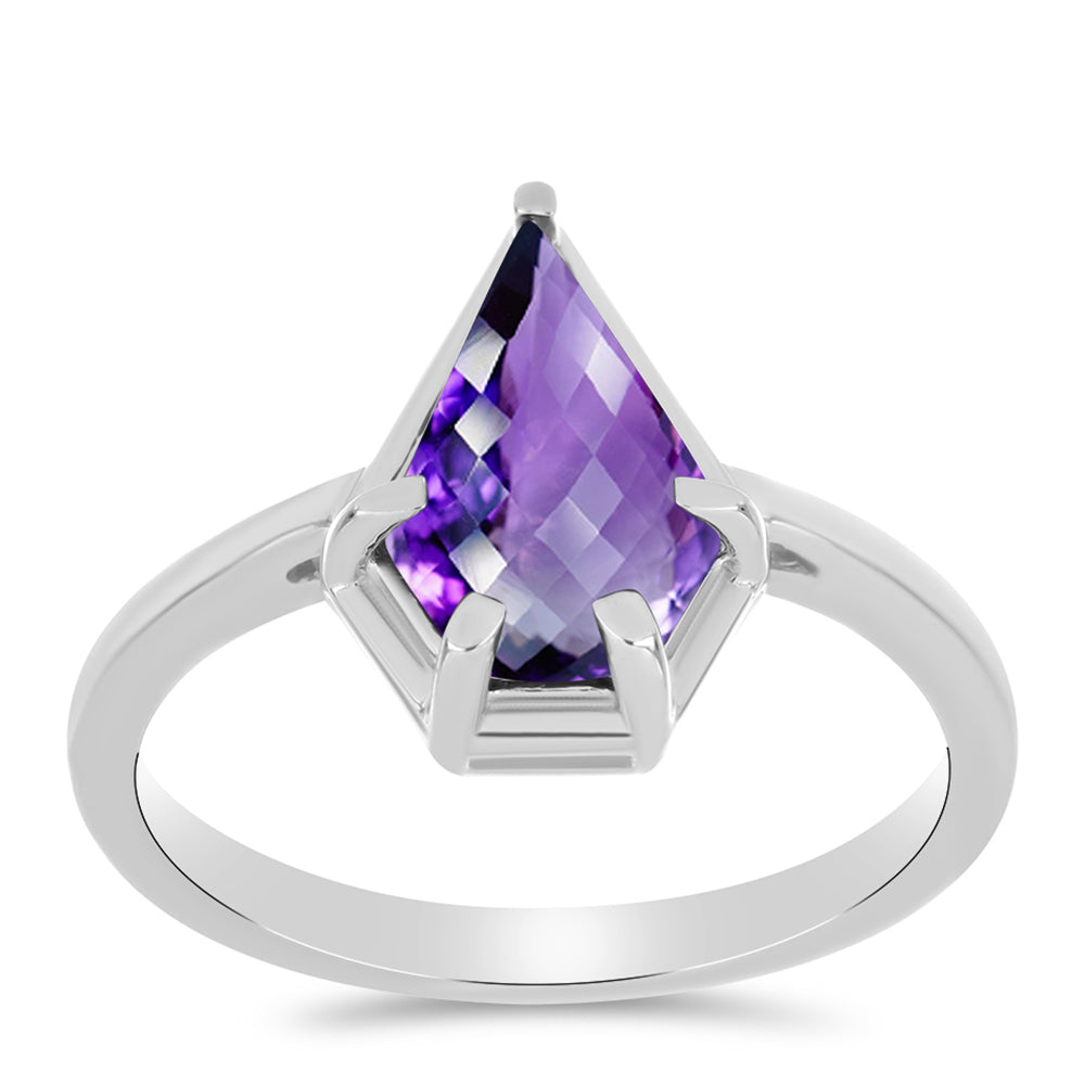 Stříbro 925/1000 - Prsten s Marockým Ametystem - Karátové číslo: 1.77. přibližná hmotnost: 2.86 gramů