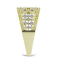 Pozlacené stříbro 925/1000 Prsten s Champagne Diamantem a Bílým Diamantem - Karátové číslo: 0.2. přibližná hmotnost: 3.3 gramů
