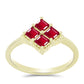 Pozlacené Stříbro 925/1000 - Prsten s Madagaskarským Rubínem - Karátové číslo: 1.01. přibližná hmotnost: 2.27 gramů