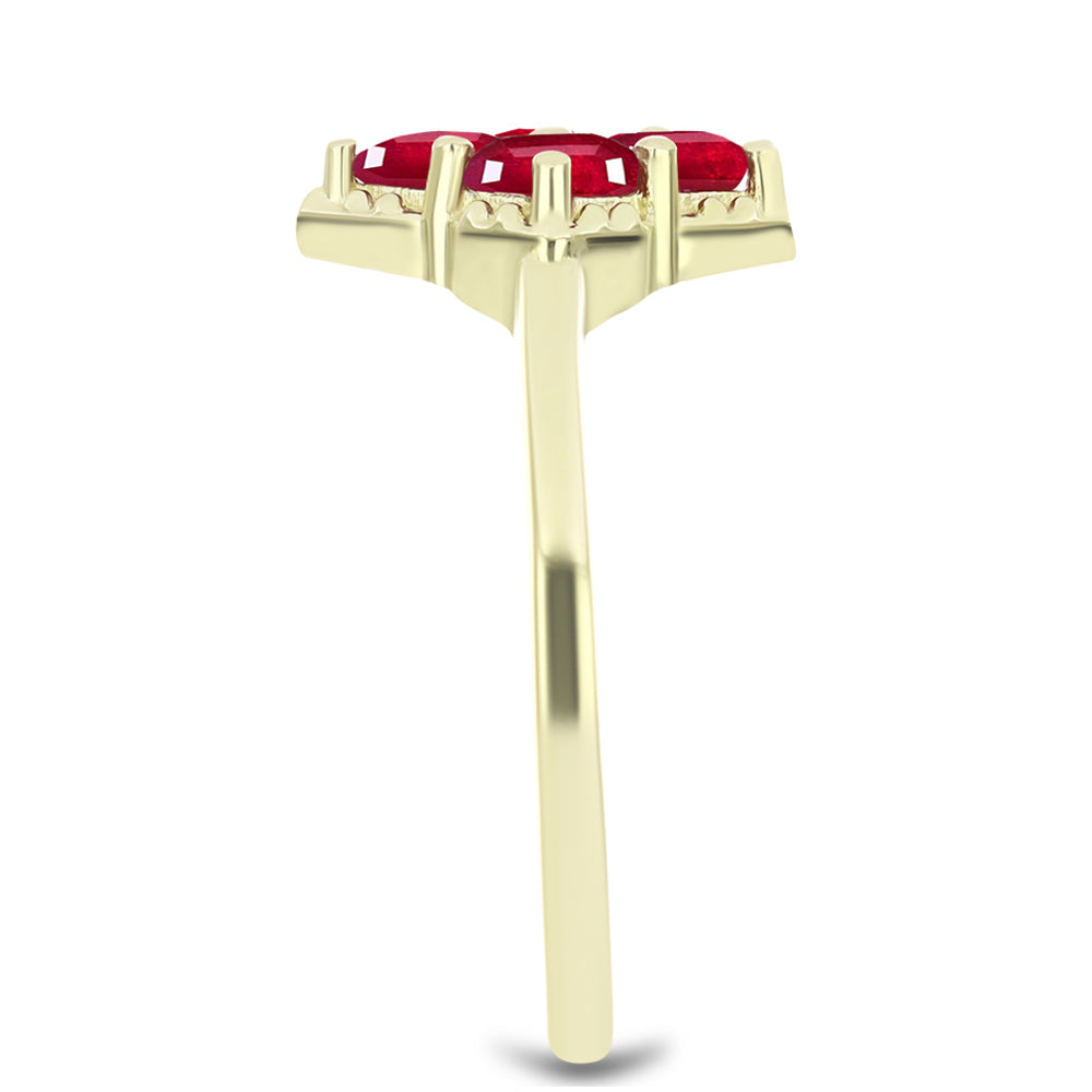 Pozlacené Stříbro 925/1000 - Prsten s Madagaskarským Rubínem - Karátové číslo: 1.01. přibližná hmotnost: 2.27 gramů 4 