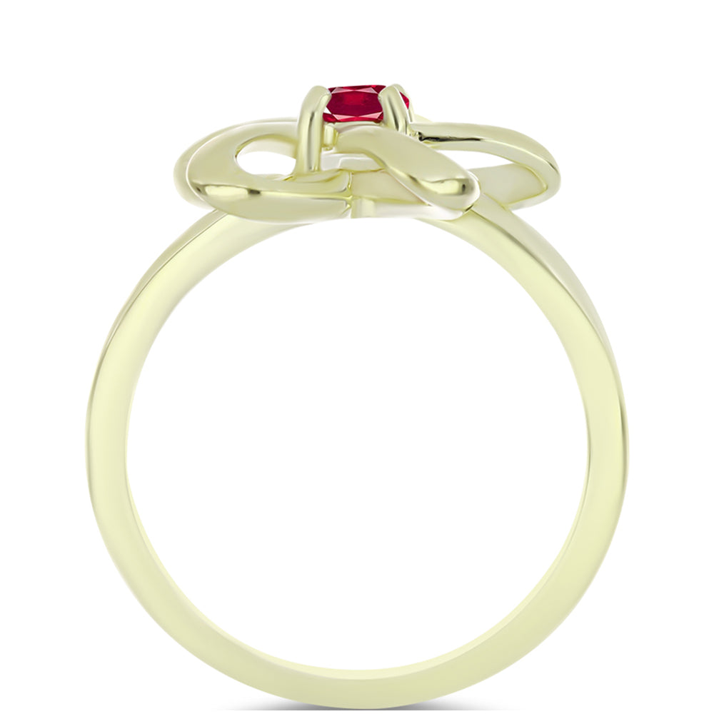 Pozlacené Stříbro 925/1000 - Prsten s Madagaskarským Rubínem - Karátové číslo: 0.35. přibližná hmotnost: 3.07 gramů 2 
