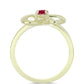 Pozlacené Stříbro 925/1000 - Prsten s Madagaskarským Rubínem - Karátové číslo: 0.35. přibližná hmotnost: 3.07 gramů