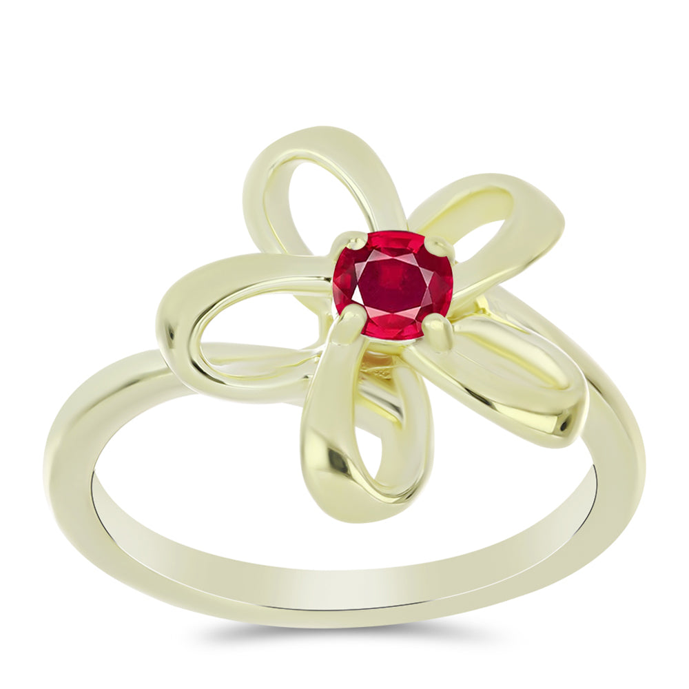 Pozlacené Stříbro 925/1000 - Prsten s Madagaskarským Rubínem - Karátové číslo: 0.35. přibližná hmotnost: 3.07 gramů 3 