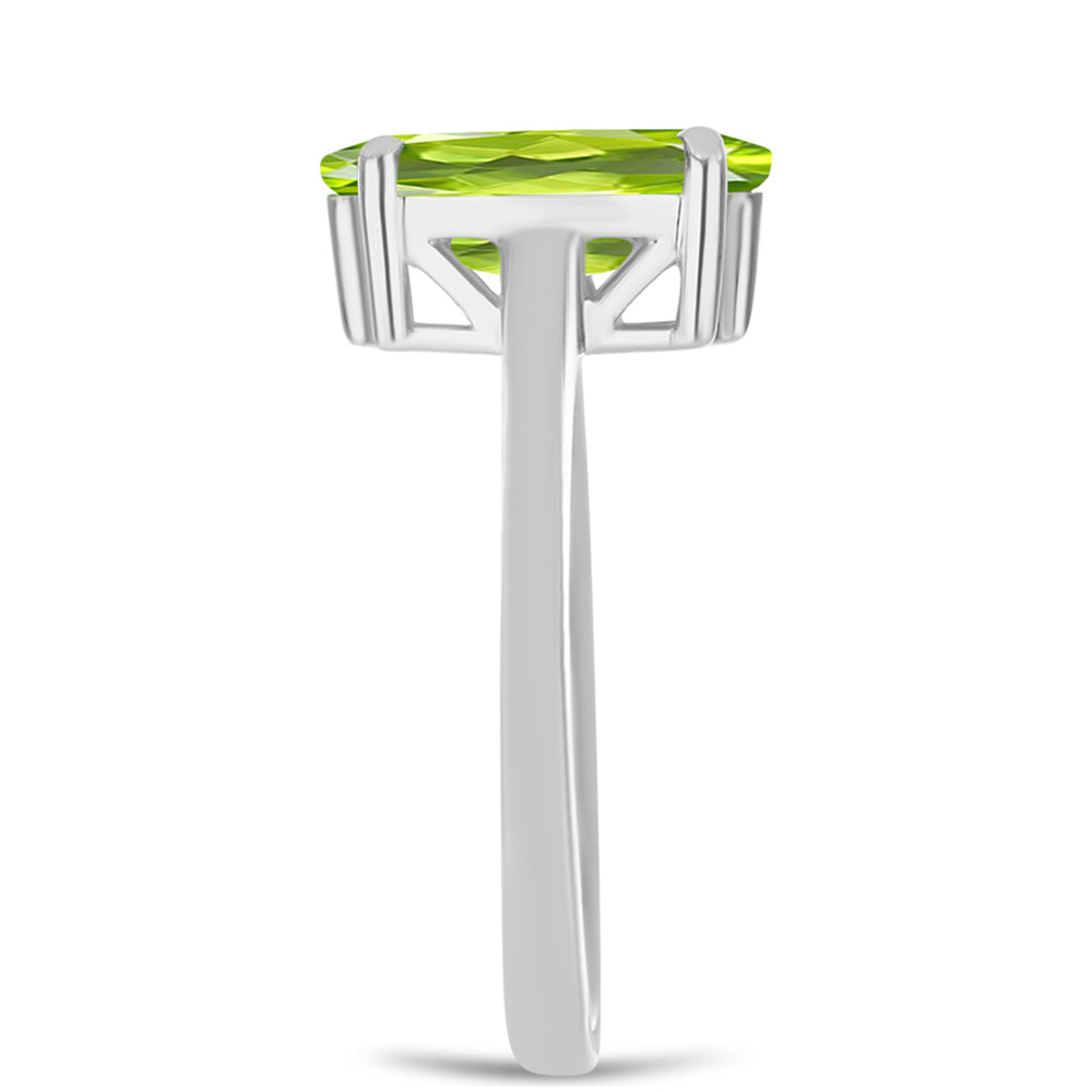 Stříbrný Prsten s Čchang-pajským Peridotem 4 