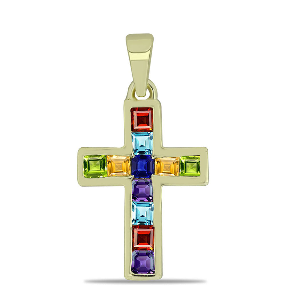 Pozlacené Stříbro 925/1000 - Přívěsek s Roseberským Duhovým Safírem - Karátové číslo: 0.76. přibližná hmotnost: 1.02 gramů