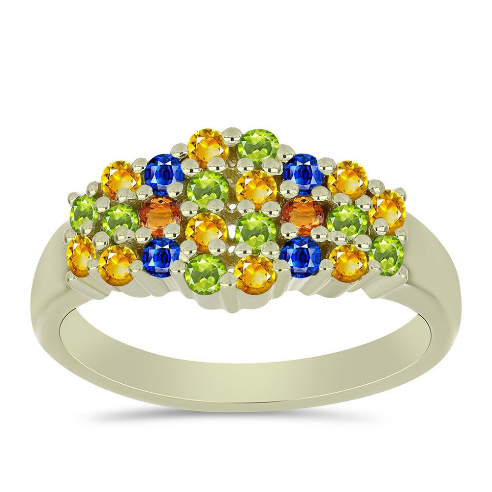 Pozlacený Stříbrný Prsten s Roseberským Duhovým Safírem