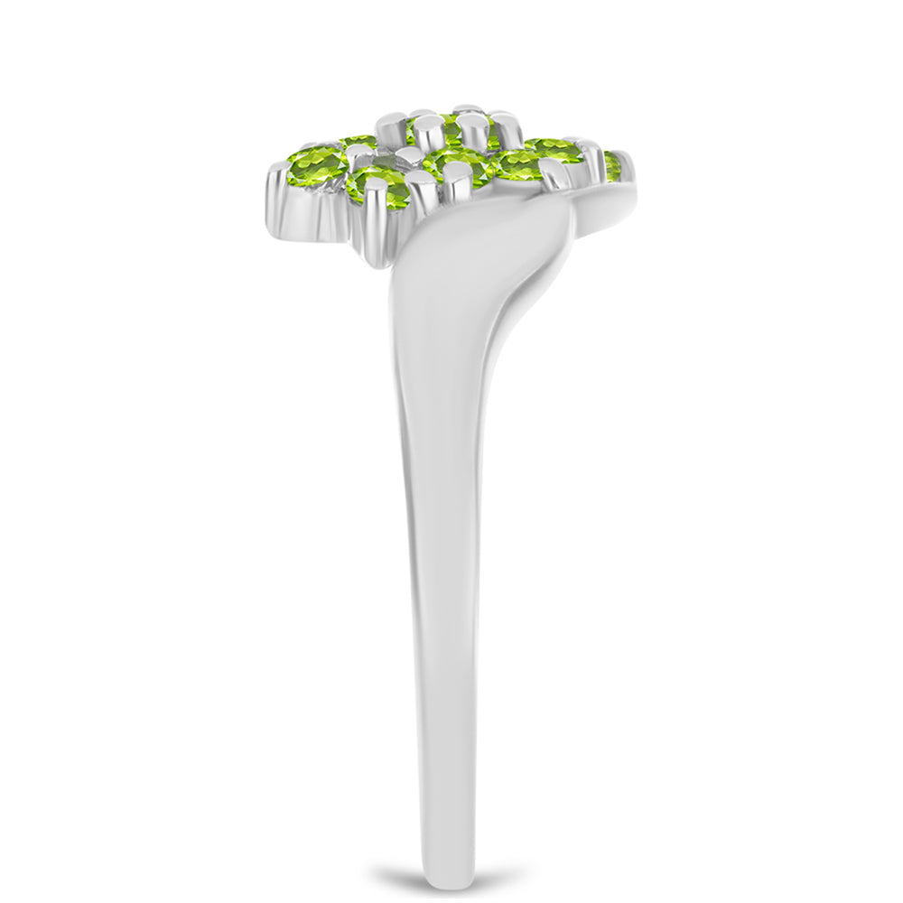 Stříbro 925/1000 - Prsten s Čchang-pajským Peridotem - Karátové číslo: 0.56. přibližná hmotnost: 2.53 gramů 4 
