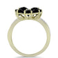 Pozlacený 925 / 1000 Sterlingové Stříbro Prsten s Černým Suwarským Onyxem a Bílým Topazem