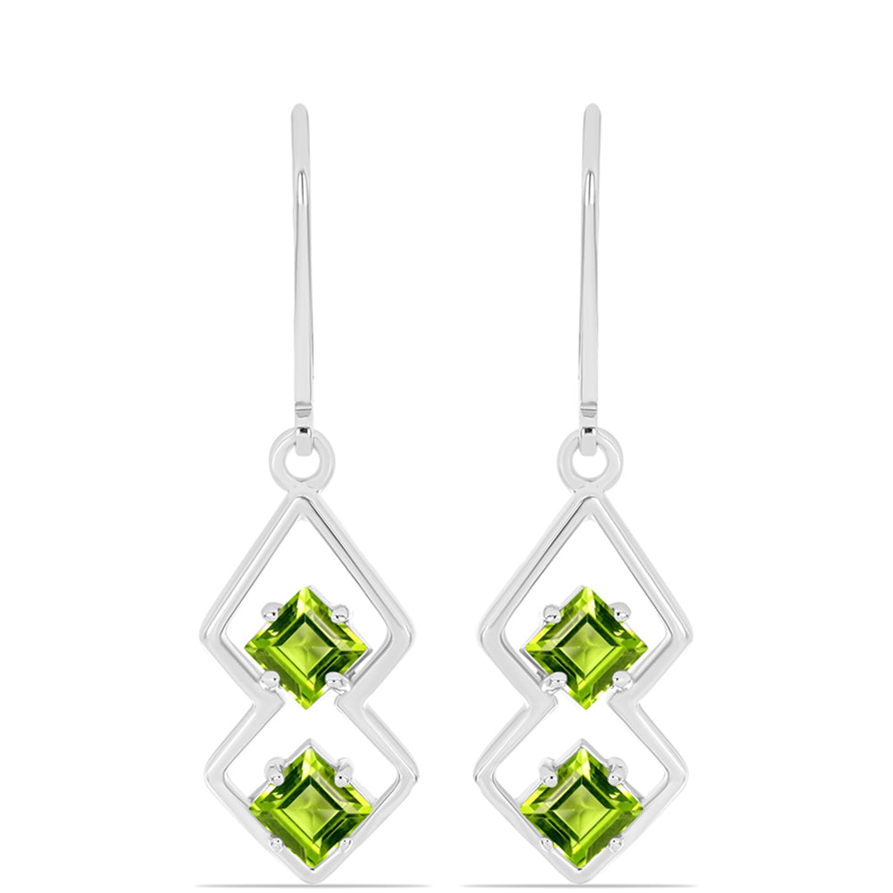 Stříbrné Náušnice s Čchang-pajským Peridotem 1 