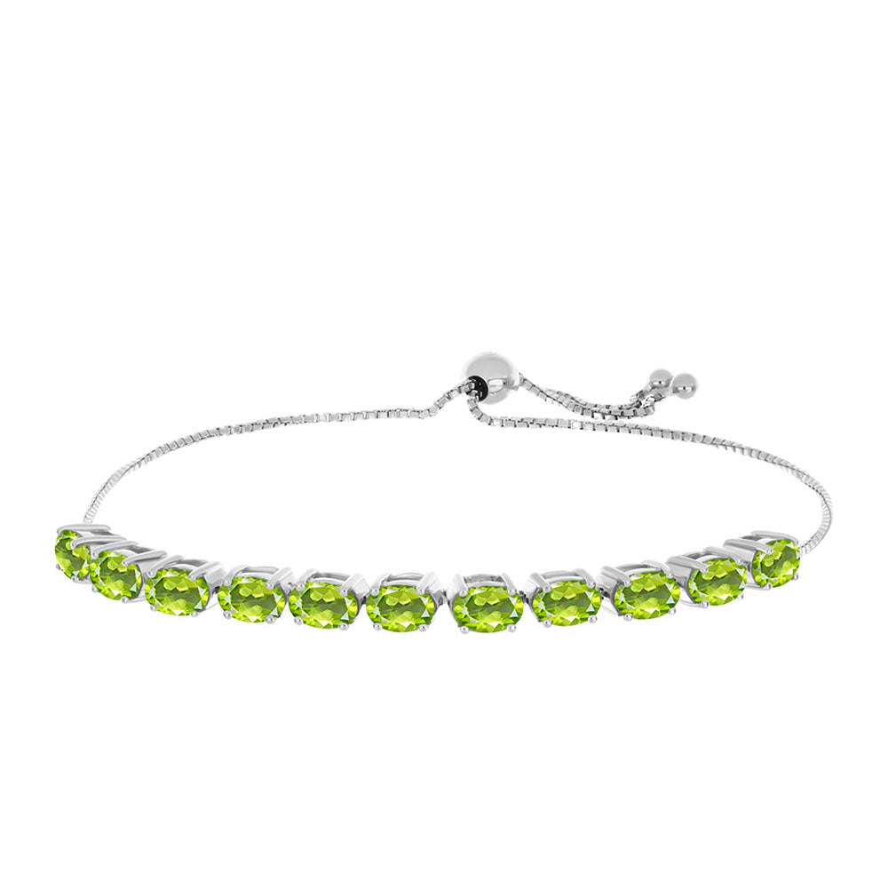 Stříbrný Náramek s Čchang-pajským Peridotem