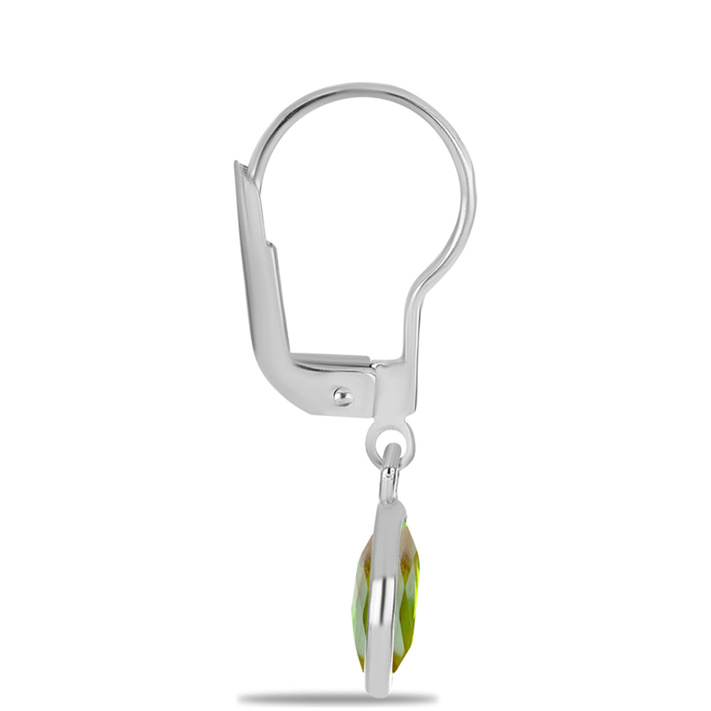 Stříbro 925/1000 Náušnice s Čchang-pajským Peridotem - Karátové číslo: 2.62. přibližná hmotnost: 1.59 gramů 2 