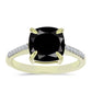 Pozlacený Stříbrný Prsten s Černým Suwarským Onyxem a Bílým Topazem