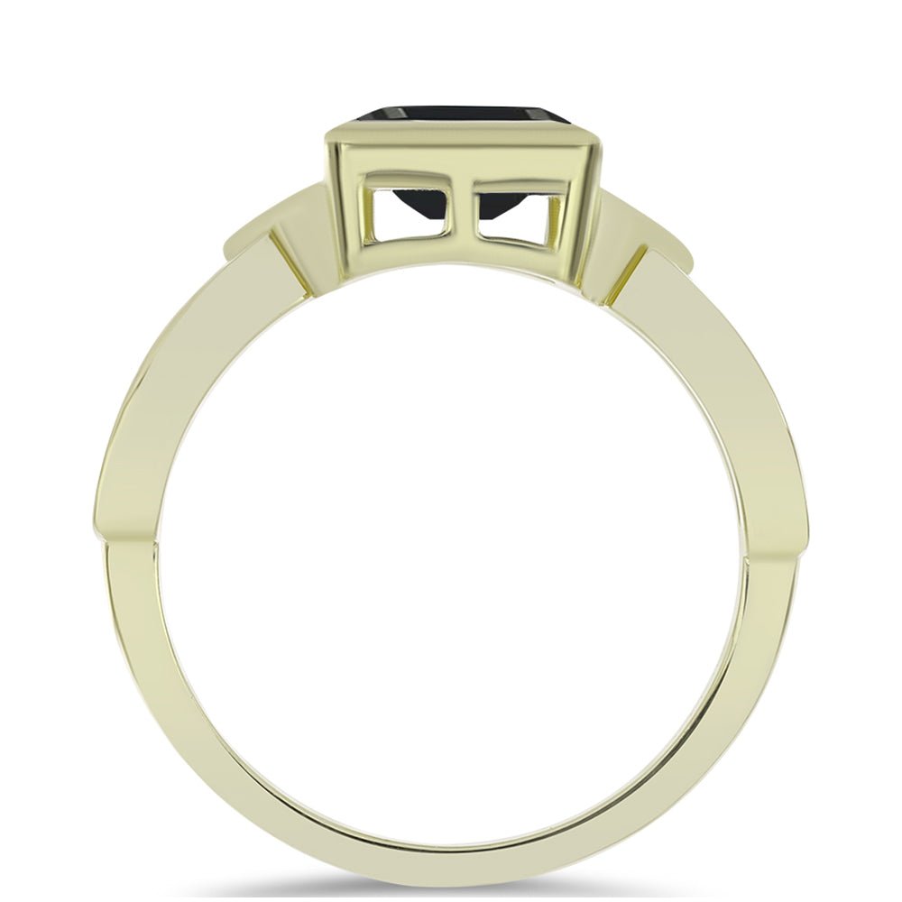 Pozlacený Stříbrný Prsten s Černým Suwarským Onyxem 3 