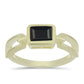 Pozlacený Stříbrný Prsten s Černým Suwarským Onyxem