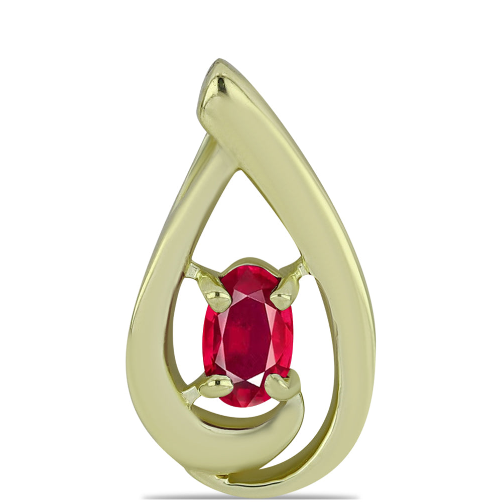Pozlacené Stříbro 925/1000 - Přívěsek s Madagaskarským Rubínem - Karátové číslo: 0.36. přibližná hmotnost: 1.2 gramů 1 