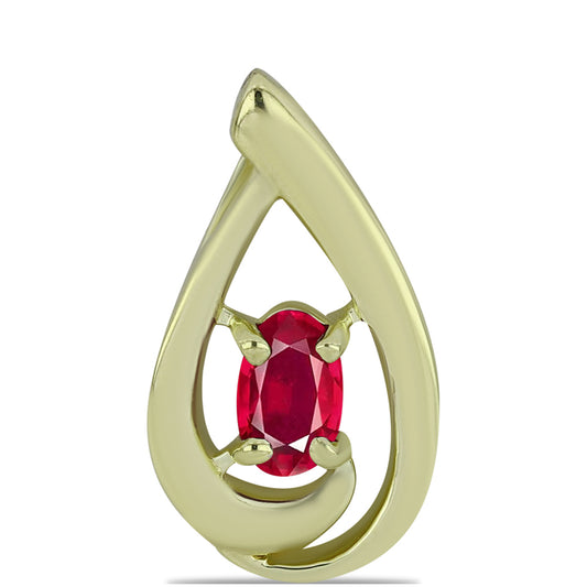 Pozlacené Stříbro 925/1000 - Přívěsek s Madagaskarským Rubínem - Karátové číslo: 0.36. přibližná hmotnost: 1.2 gramů
