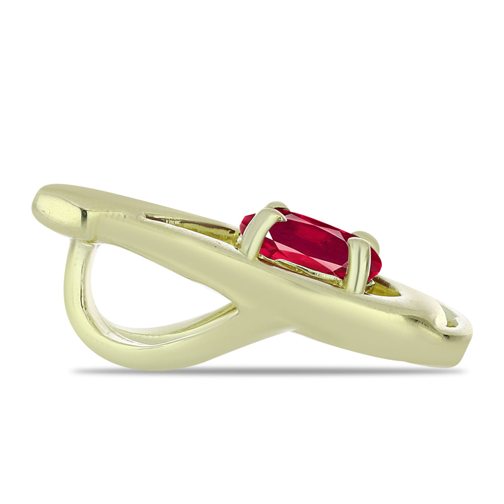 Pozlacené Stříbro 925/1000 - Přívěsek s Madagaskarským Rubínem - Karátové číslo: 0.36. přibližná hmotnost: 1.2 gramů 2 