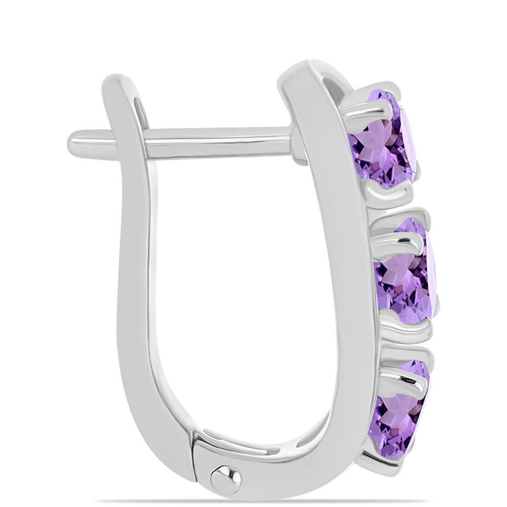 Stříbro 925/1000 Náušnice s Rose de France Ametystem - Karátové číslo: 2.6. přibližná hmotnost: 6.01 gramů 2 