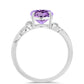 Stříbrný Prsten s Rose de France Ametystem a Bílým Topazem