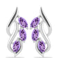 Stříbro 925/1000 - Náušnice s Rose de France Ametystem - Karátové číslo: 1.23. přibližná hmotnost: 5.35 gramů